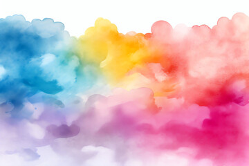 Fototapeta premium colorful watercolor clouds transparent colors background