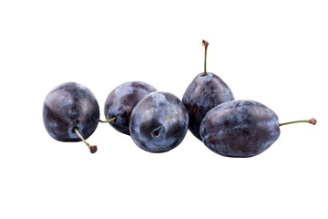 plums isolated on white or transparent background