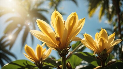 Obraz premium Exotic Elegance: Banana (Musa) Flowers in Natural Splendor