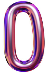 3d shape Iridescent Number zero 