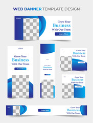 Web Banner Layout Set 6 types of design template.