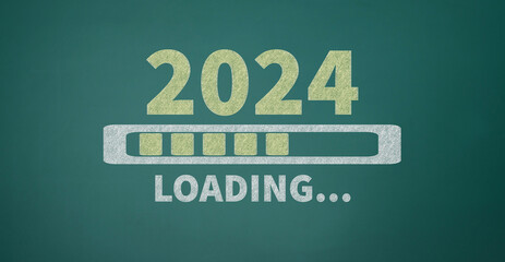 Loading 2024 written on the blackboard