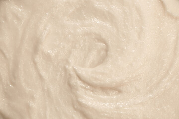Vanilla cream ice cream. Ice cream texture. Delicious sweet dessert close-up as a background.