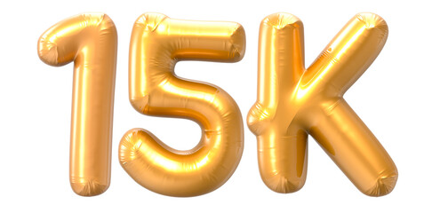 15K Number Gold 3D Rendering