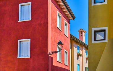 Fototapeta na wymiar Caorle amd the typical colorful architectures