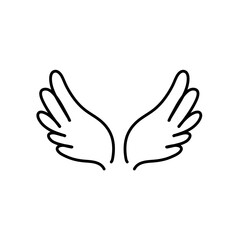 angel wings in heaven hawk feather wing pattern. Vector illustration 