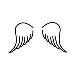 angel wings in heaven hawk feather wing pattern. Vector illustration 