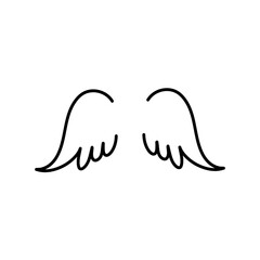 angel wings in heaven hawk feather wing pattern. Vector illustration 