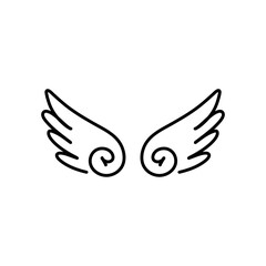 angel wings in heaven hawk feather wing pattern. Vector illustration 