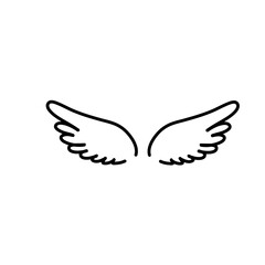 angel wings in heaven hawk feather wing pattern. Vector illustration 