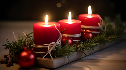 Colorful Christmas-themed Candle with Decorations, High Definition 4K