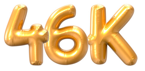 46K Number Gold 3D Rendering