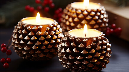 Colorful Christmas-themed Candle with Decorations, High Definition 4K
