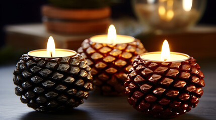 Colorful Christmas-themed Candle with Decorations, High Definition 4K
