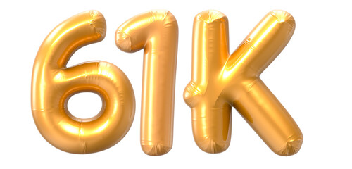 61K Number Gold 3D Rendering