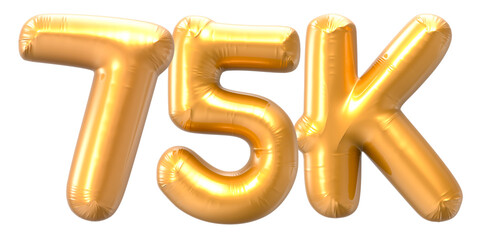 75K Number Gold 3D Rendering