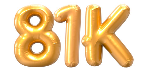 81K Number Gold 3D Rendering