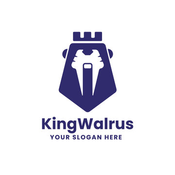 King Walrus Minimalist Logo Design