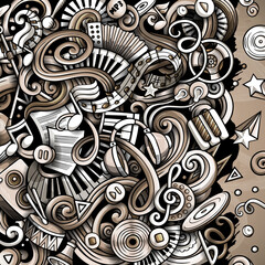 Music vector doodles illustration. Musical frame design