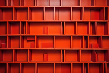 Shelf box modern blue red architecture design background construction building structure