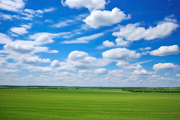 Fototapeta premium green field and blue sky