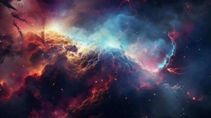 A colorful space filled with stars and clouds