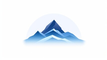 logo, minimalistic, modern, blue mountains, copy space, 16:9