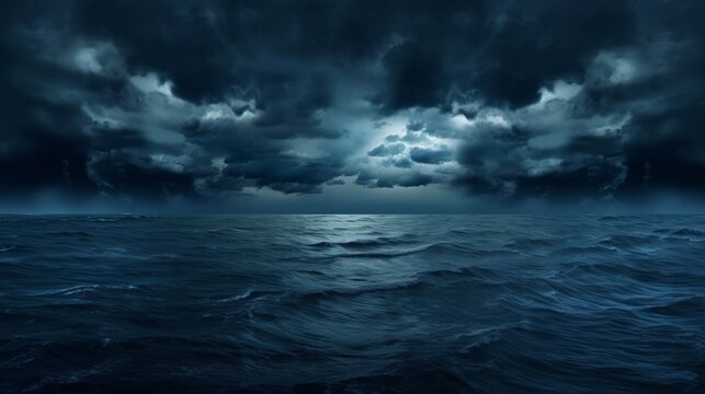 A painting of a stormy sea under a cloudy sky © NK