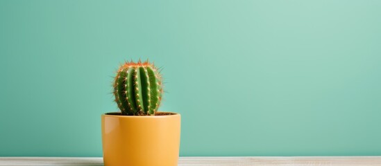 Cactus in tiny pot - obrazy, fototapety, plakaty