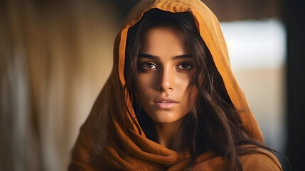 Closeup portrait of Indian woman