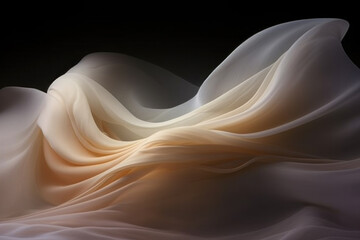 Obraz premium White Silk and Smoke on a Dark Background