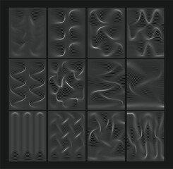 Abstract Relief, Topography Wavy Line. Organic Texture Shape. Vector Topographic Illustrations Set