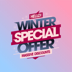 Winter special offer, massive discounts banner