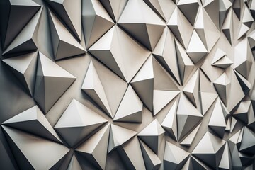 Angular shaped wall with a trendy architectural wallpaper. Generative AI