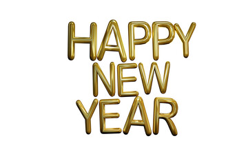 New Year Year balloons on a transparent background. Celebratory balloons for the new year. 3d render