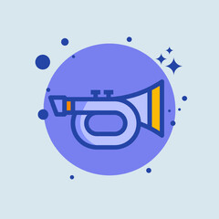 Horn flat illustration. Trumpet signs vector illustration.