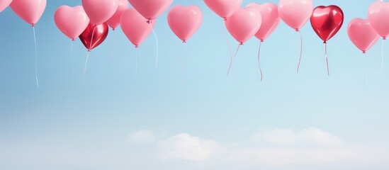 Balloons filled with helium love suspended in air