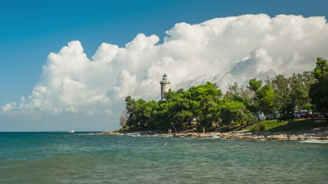 Savudija lighthouse on the Adriatic sea coast