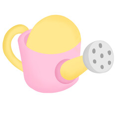 Watering Can 3d Shape Icon Graphic Clipart Cartoon