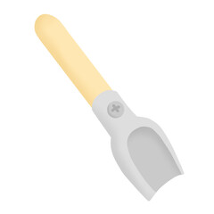 Small Spade for Gardening Tool 3d Shape Icon Graphic Clipart Cartoon