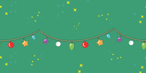 festive garlands lanterns seamless pattern vector