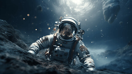 person in a mask on the beach