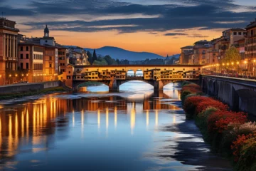 Velours gordijnen Ponte Vecchio ponte vecchio city