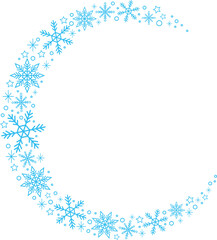 Fototapeta premium blue christmas snowflakes frame vector illustration