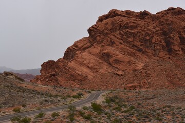 Road through Valley of Fire State Part in Nevada