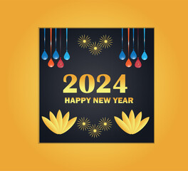 Christmas happy new year social media post template - 