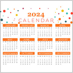 2024 calendar design in illustration 