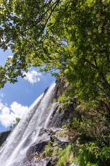 The beautiful Acquafraggia waterfall in Lombardy, Italy.