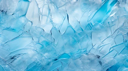 Fotobehang Ice texture. Close-up of blue ice. Abstract background. © Kateryna