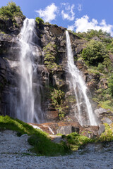 The beautiful Acquafraggia waterfall in Lombardy, Italy.